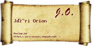 Jóri Orion névjegykártya